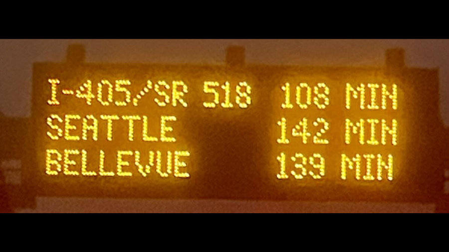 Commute times were unprecedented Tuesday morning. (WSDOT)...