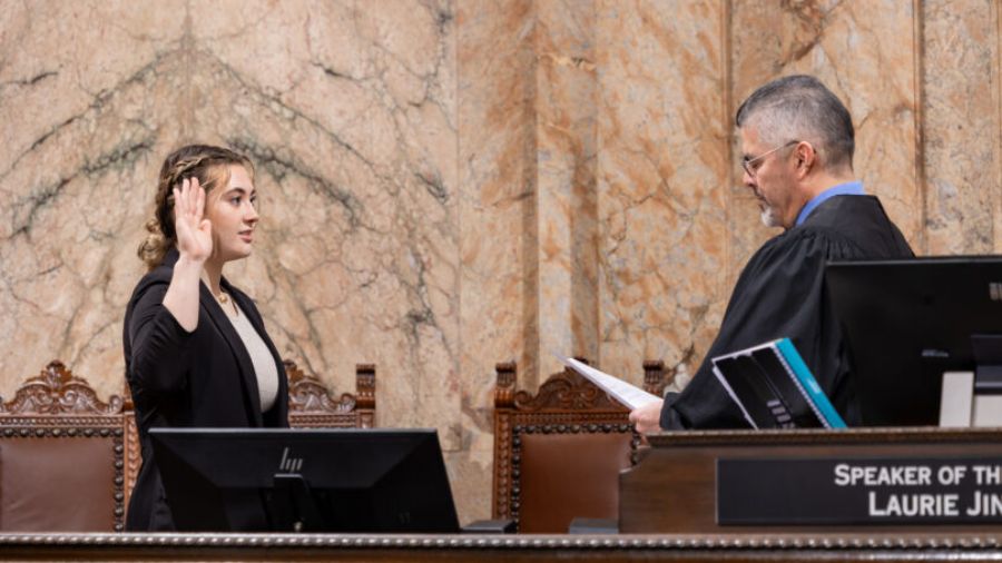 Photo: Lillian Hale celebrated her 18th birthday by becoming the youngest lawmaker in Washington hi...
