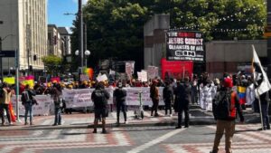 Photo: A May Day march took place in Seattle on May 1, 2024.