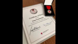 Photo: Lisa Courneya's Red Cross award.