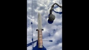 Photo: Seattle police seized a U.S. Marine combat knife and a weighted slungshot as evidence.