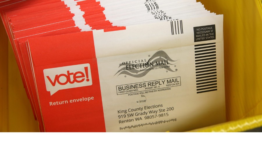 Image: Unopened ballots await processing at the King County Elections headquarters in Renton in 202...