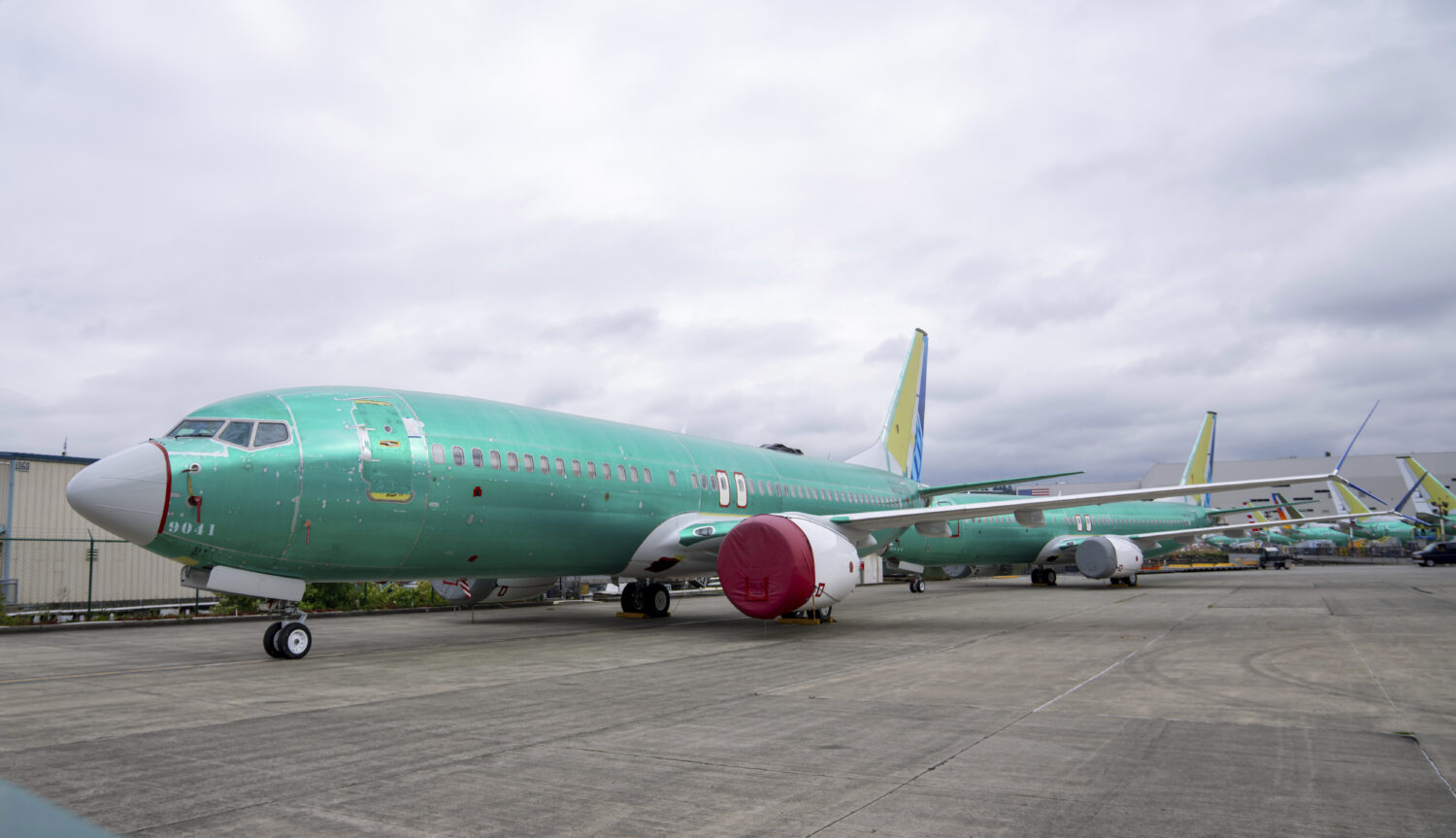 FILE - Boeing 737 MAX airliners are pictured at the company's factory on Thursday, Sept. 12, 2024, ...