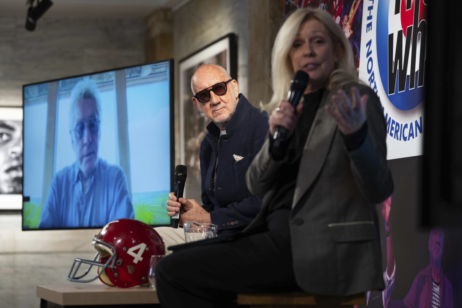 Roger Daltrey, left, Pete Townshend and Claire Sturgess during the announcement of ' The Who: The S...