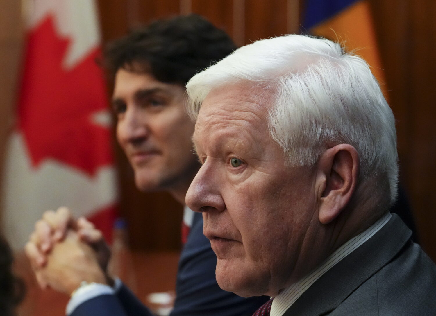 FILE - Canada's Prime Minister Justin Trudeau and Canadian Ambassador to the United Nations Bob Rae...