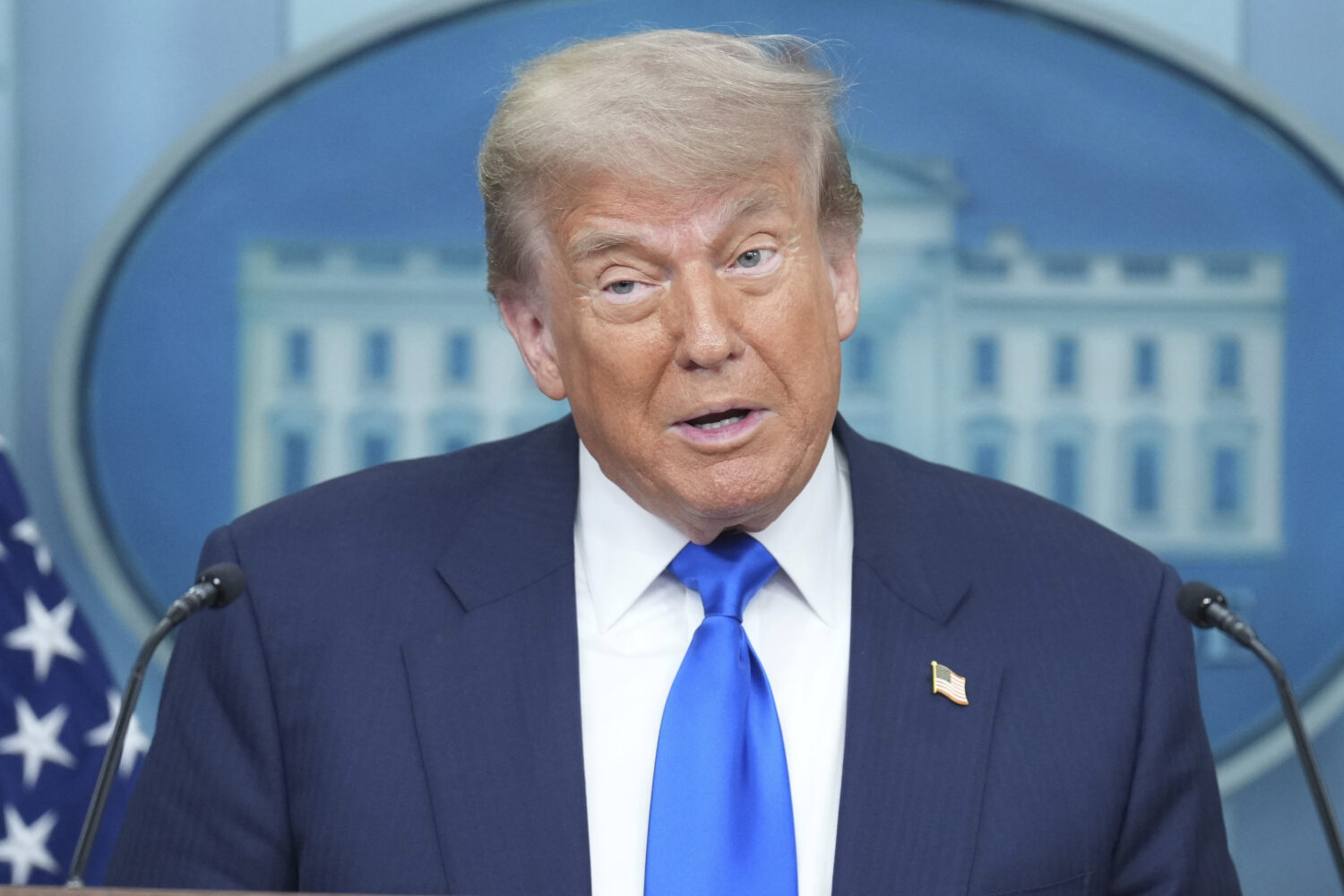 President Donald Trump speaks to the media, Friday, June 27, 2025, in the briefing room of the Whit...