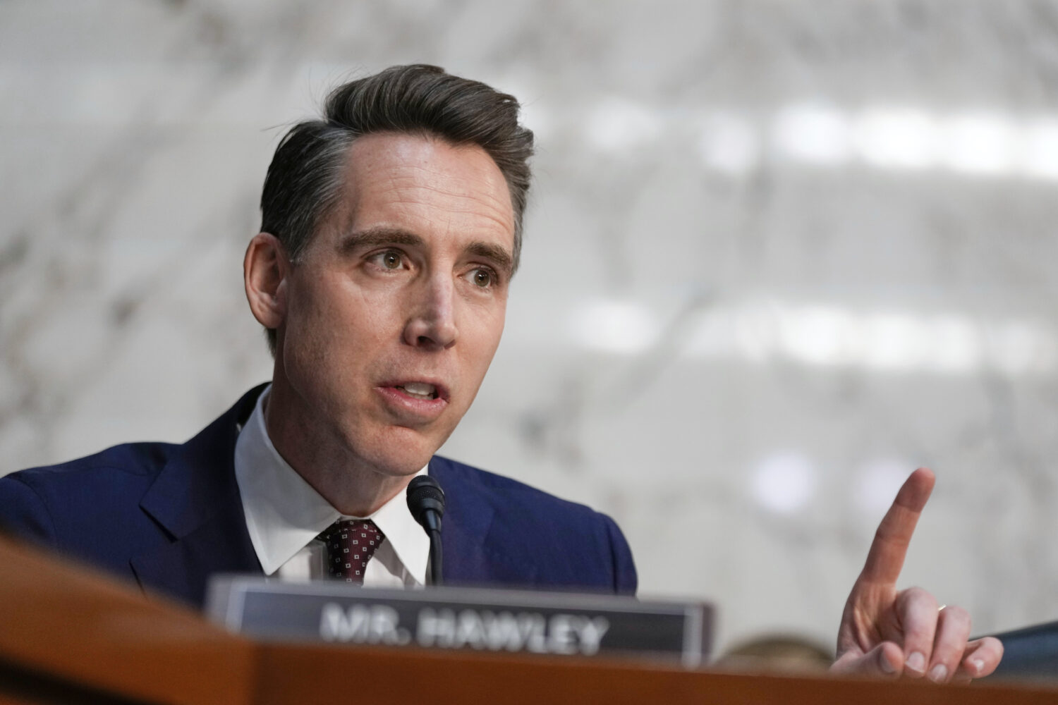 FILE - Sen. Josh Hawley, R-Mo., speaks during a confirmation hearing at the Capitol in Washington, ...
