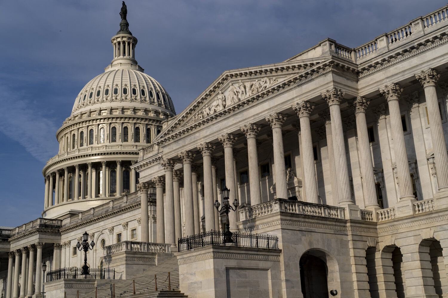 The Senate side of the Capitol is seen in Washington, early Monday, June 30, 2025, as Republicans p...