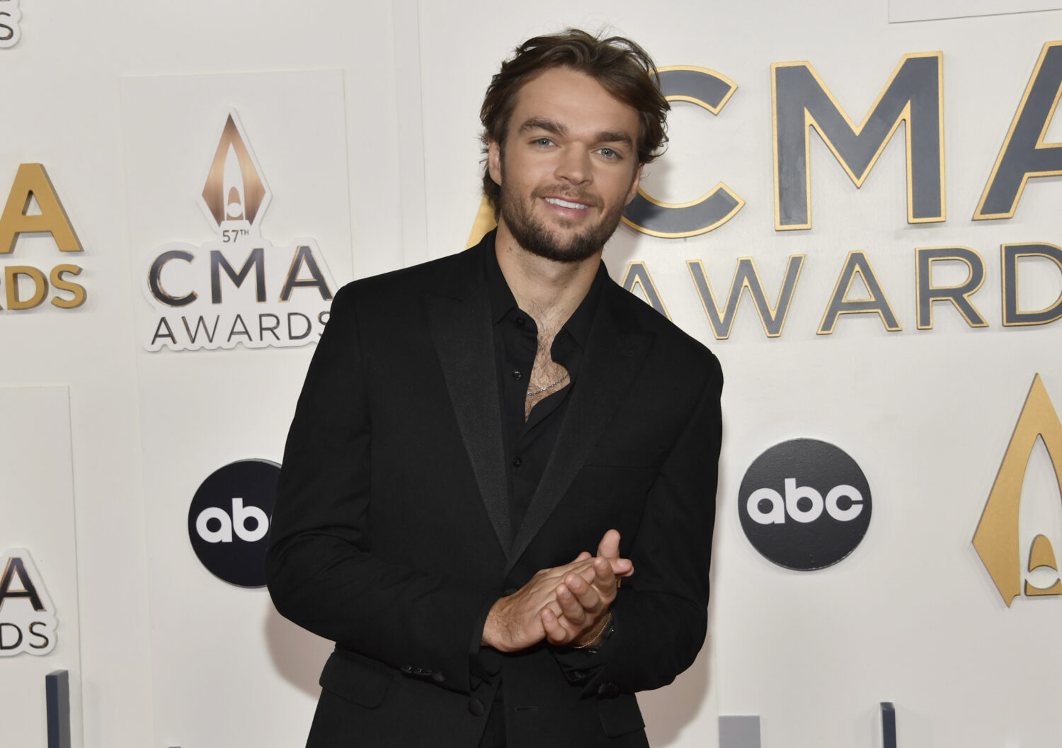 FILE - Conner Smith arrives at the 57th Annual CMA Awards, at the Bridgestone Arena in Nashville, T...