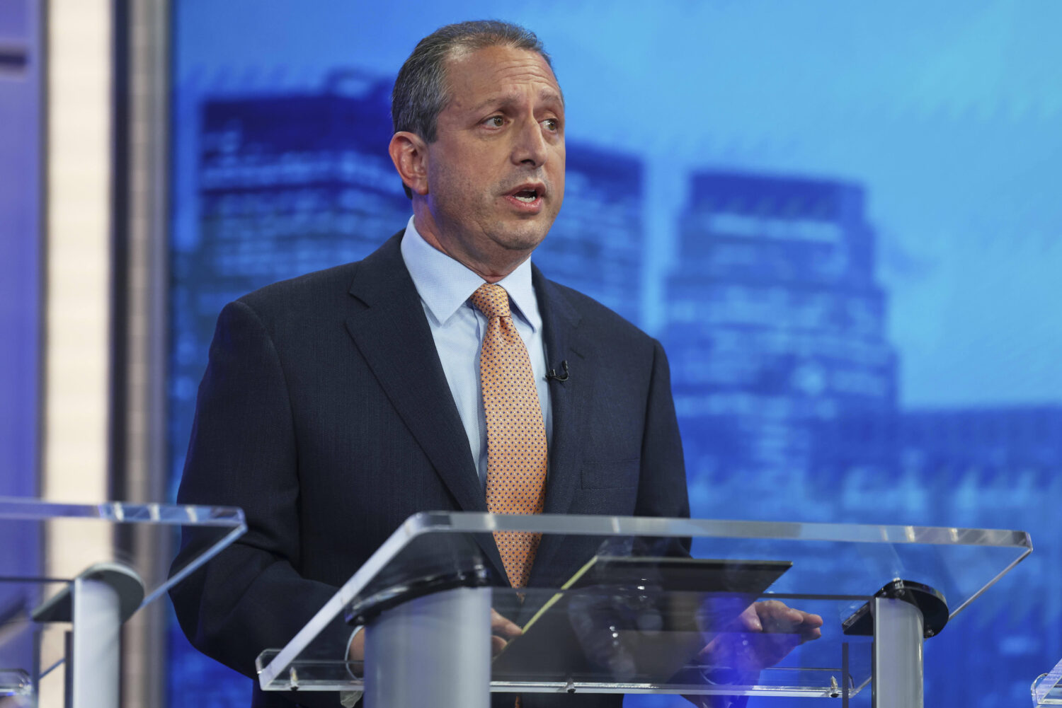 Democratic mayoral candidate Brad Lander speaks during a Democratic mayoral primary debate, Wednesd...