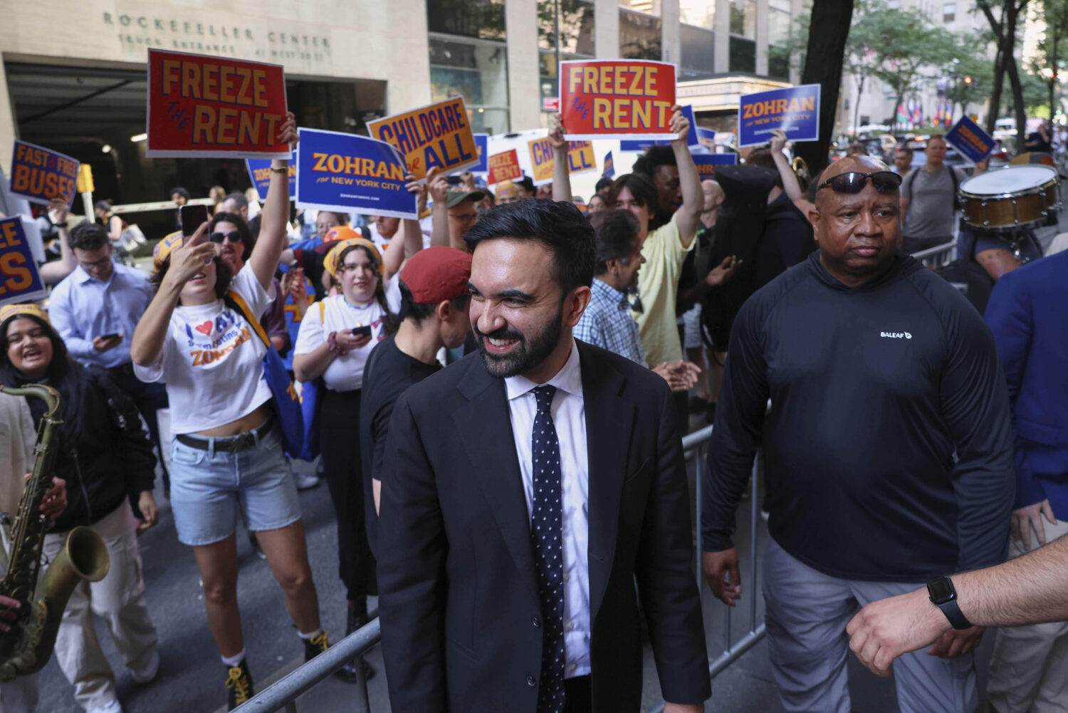 Democratic mayoral candidate Zohran Mamdani arrives at the NBC studios to participate in a Democrat...