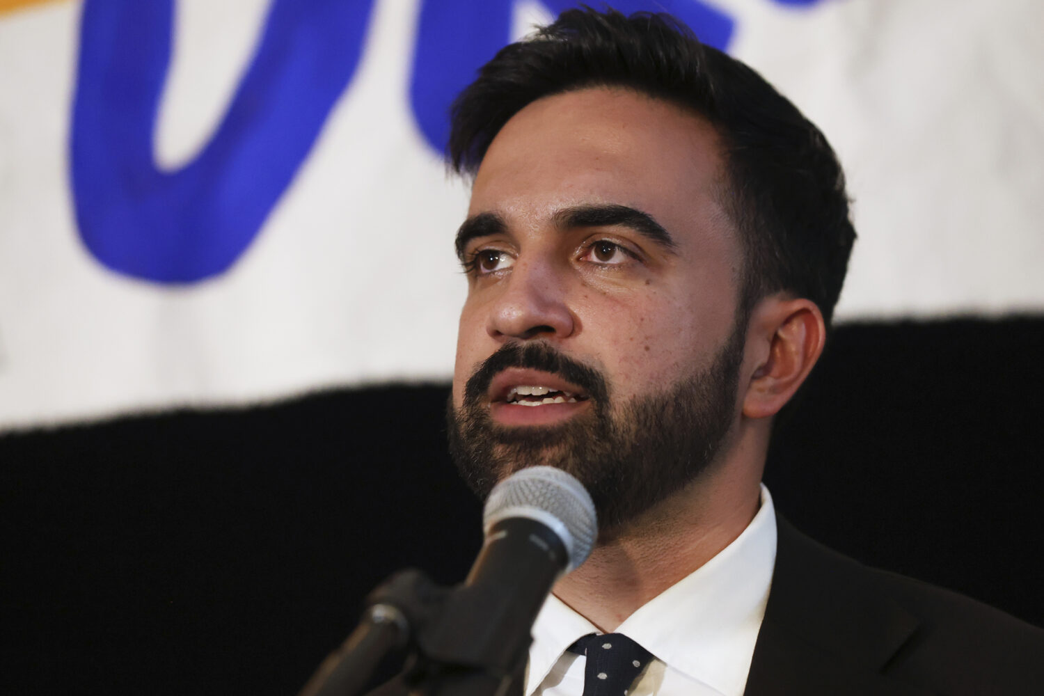 Democratic mayoral candidate Zohran Mamdani speaks at his primary election party, Wednesday, June 2...