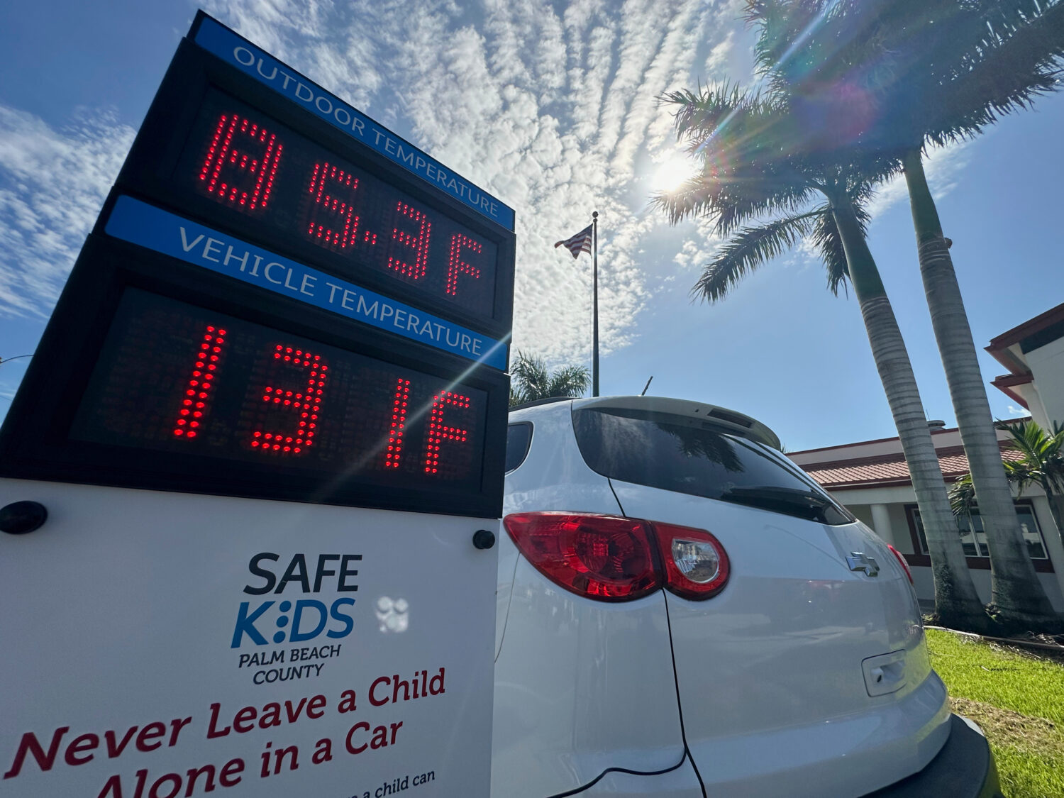 Outside temperature is displayed in comparison to the inside temperature of a vehicle on Thursday J...