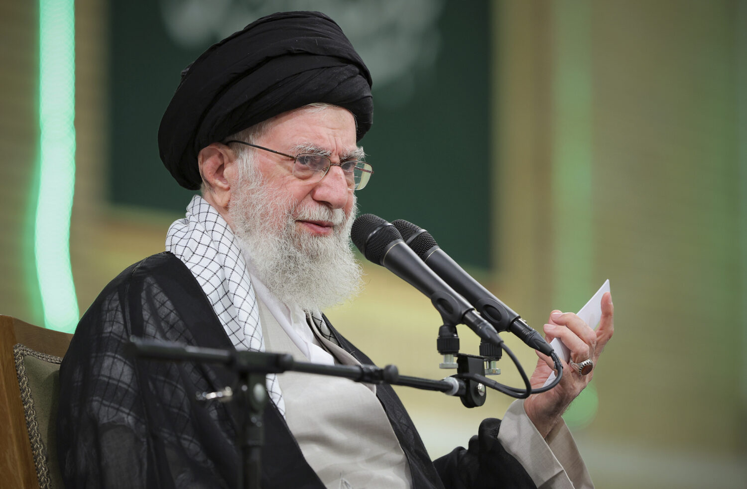 In this photo released by an official website of the office of the Iranian supreme leader, Supreme ...