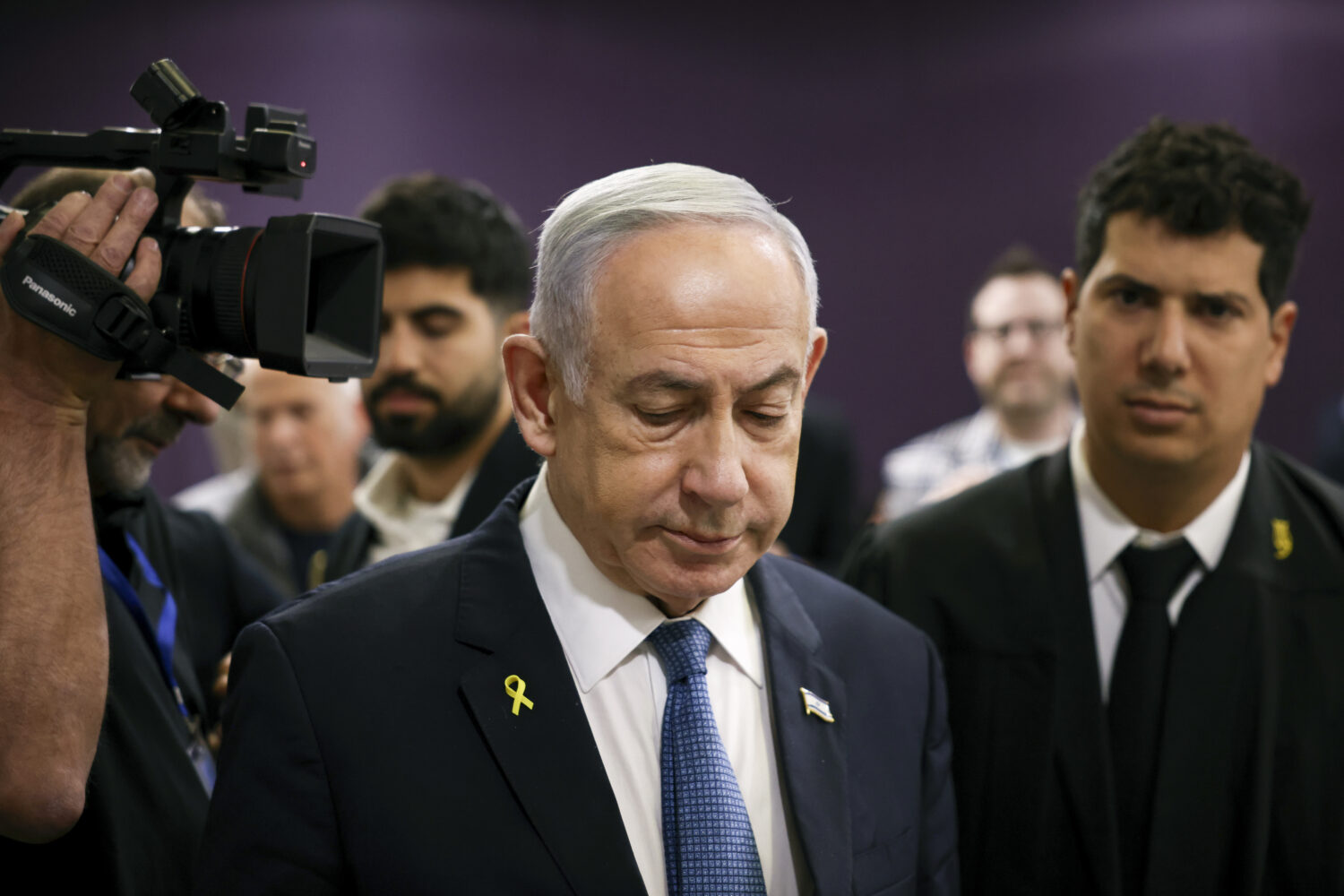 FILE - Israeli Prime Minister Benjamin Netanyahu attends his trial where he faces corruption charge...