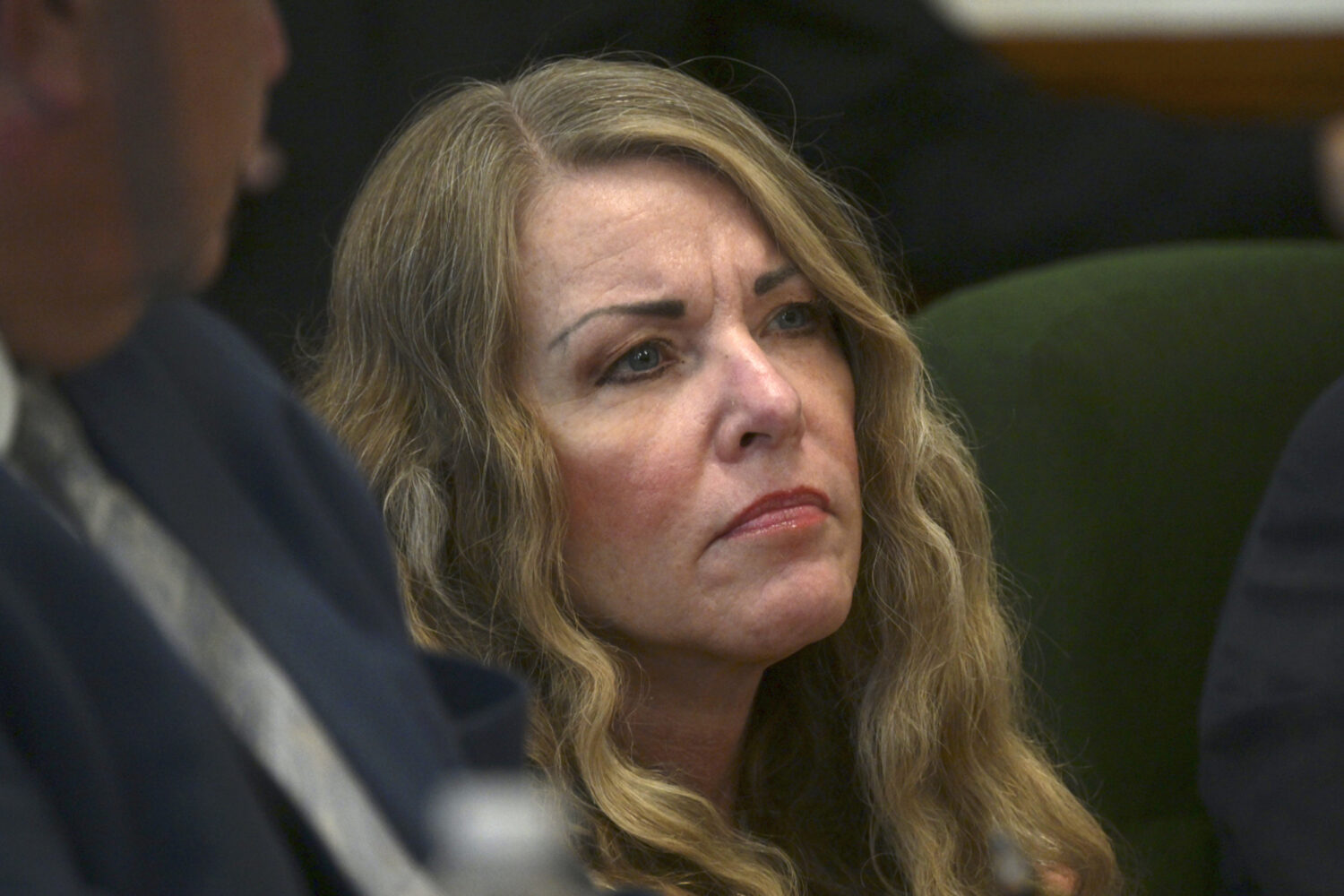 FILE - Lori Vallow Daybell sits during her sentencing hearing at the Fremont County Courthouse, Jul...