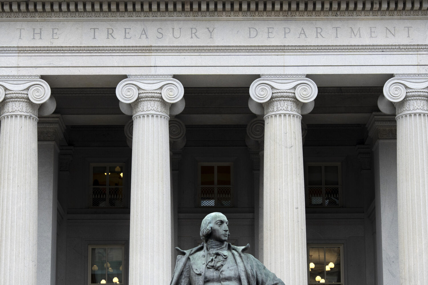 FILE - The Treasury Department building is seen, March 13, 2025, in Washington. (AP Photo/Alex Bran...