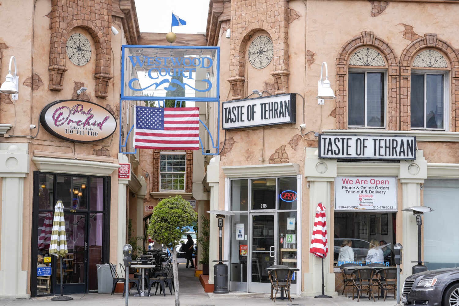 FILE - The Pink Orchid bakery and cafe and the Taste of Tehran restaurant are seen in the so-called...
