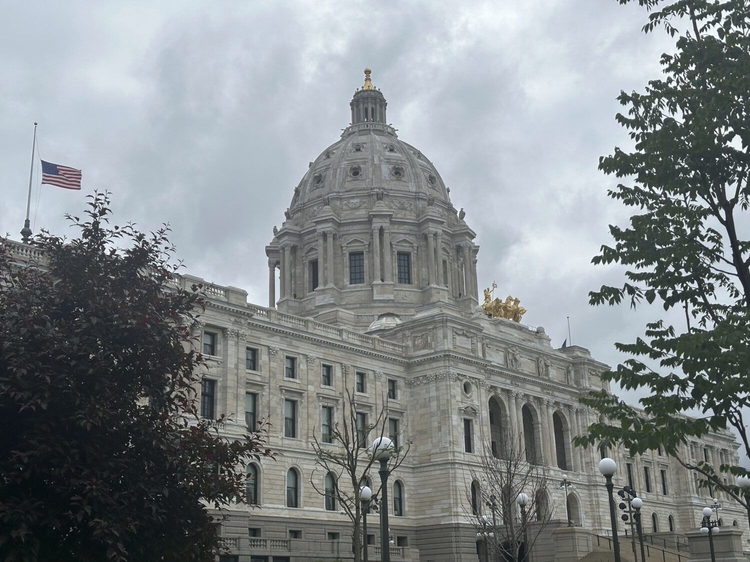 Clouds hang over the Minnesota State Capitol in St. Paul on Monday, June 6, 2025, a day when lawmak...