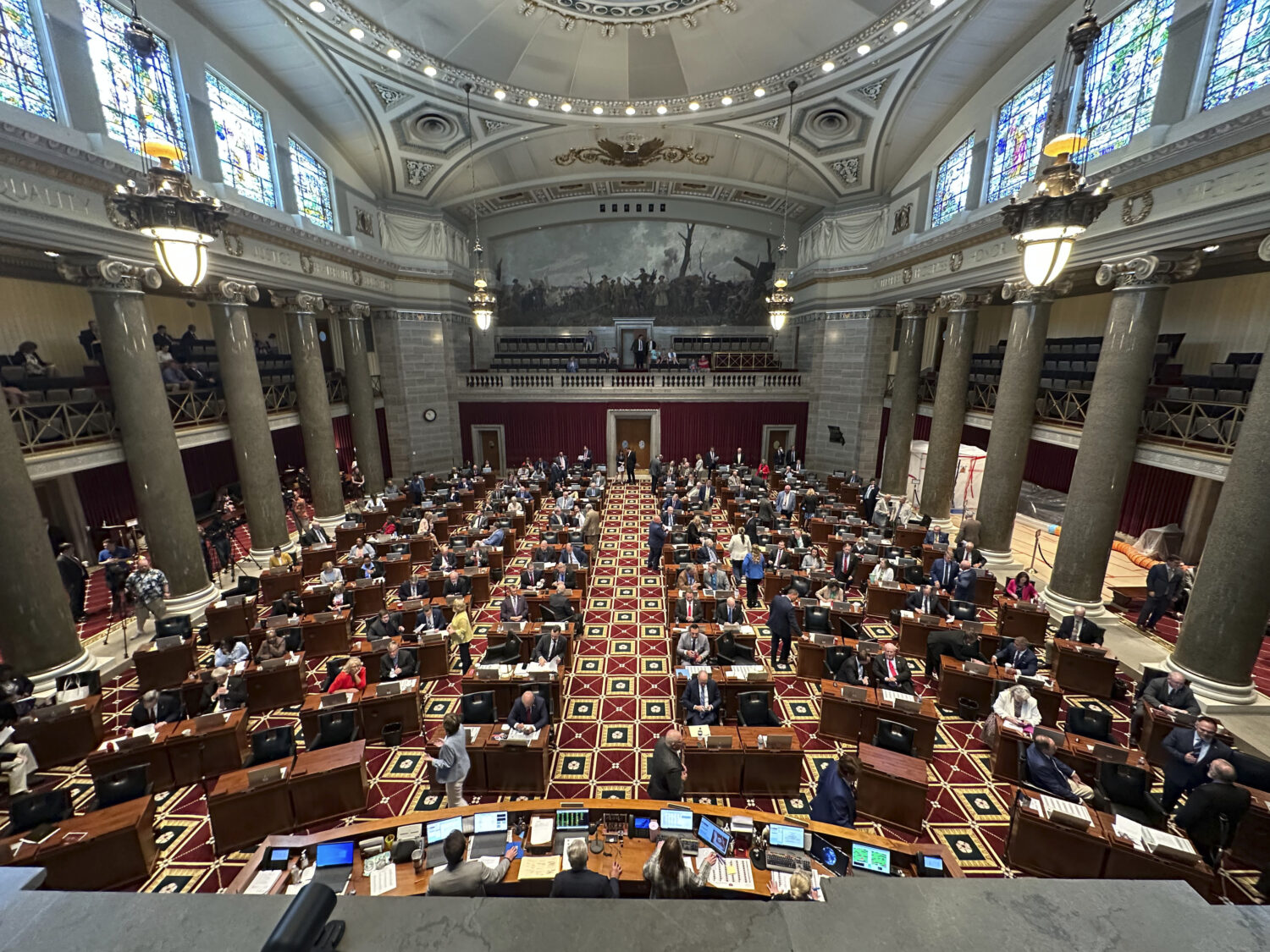 Missouri House members gather for a special session in Jefferson City, Mo, Wednesday, June. 11, 202...