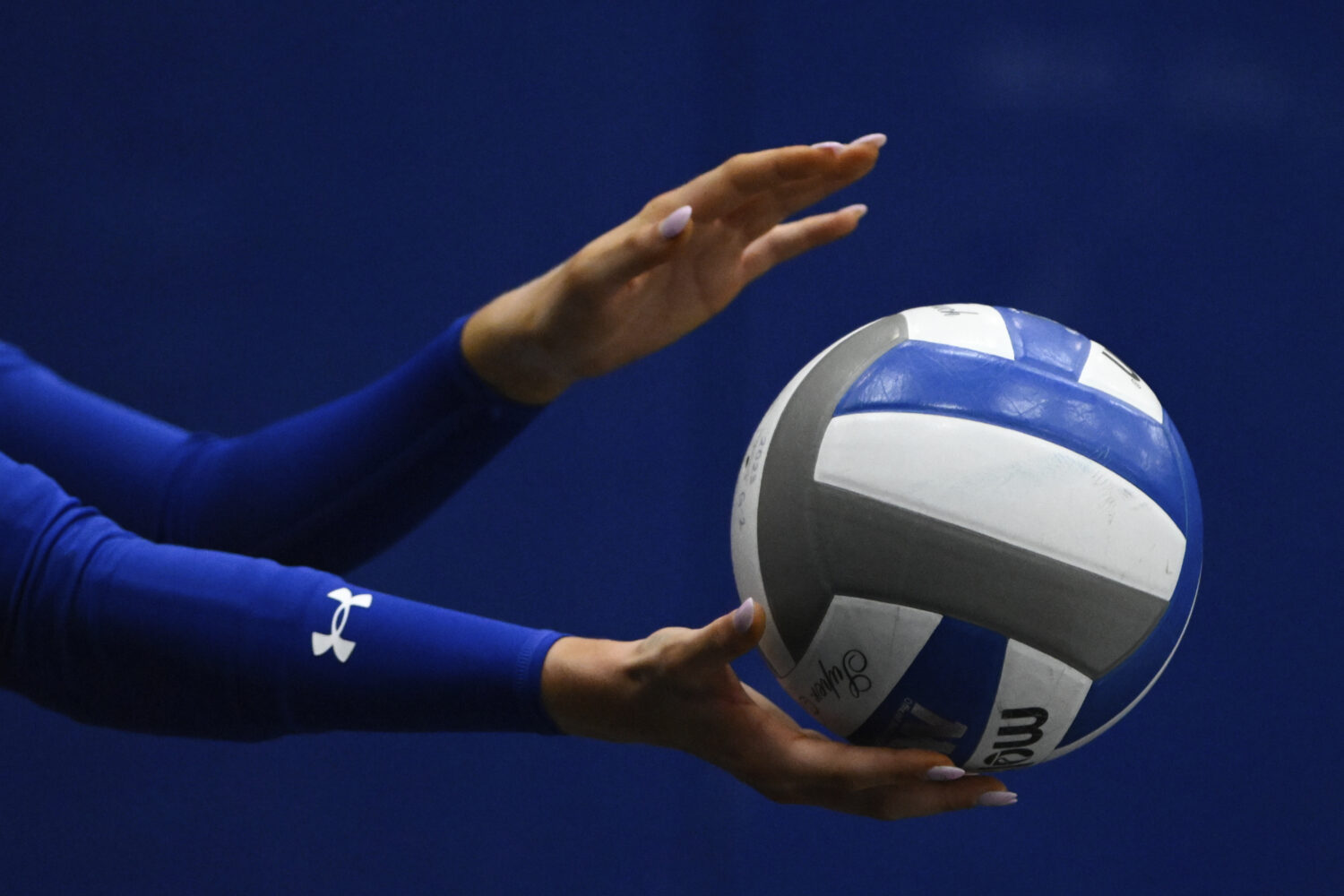 FILE - A San Jose State Spartans player prepares to serve against the Air Force Falcons during the ...
