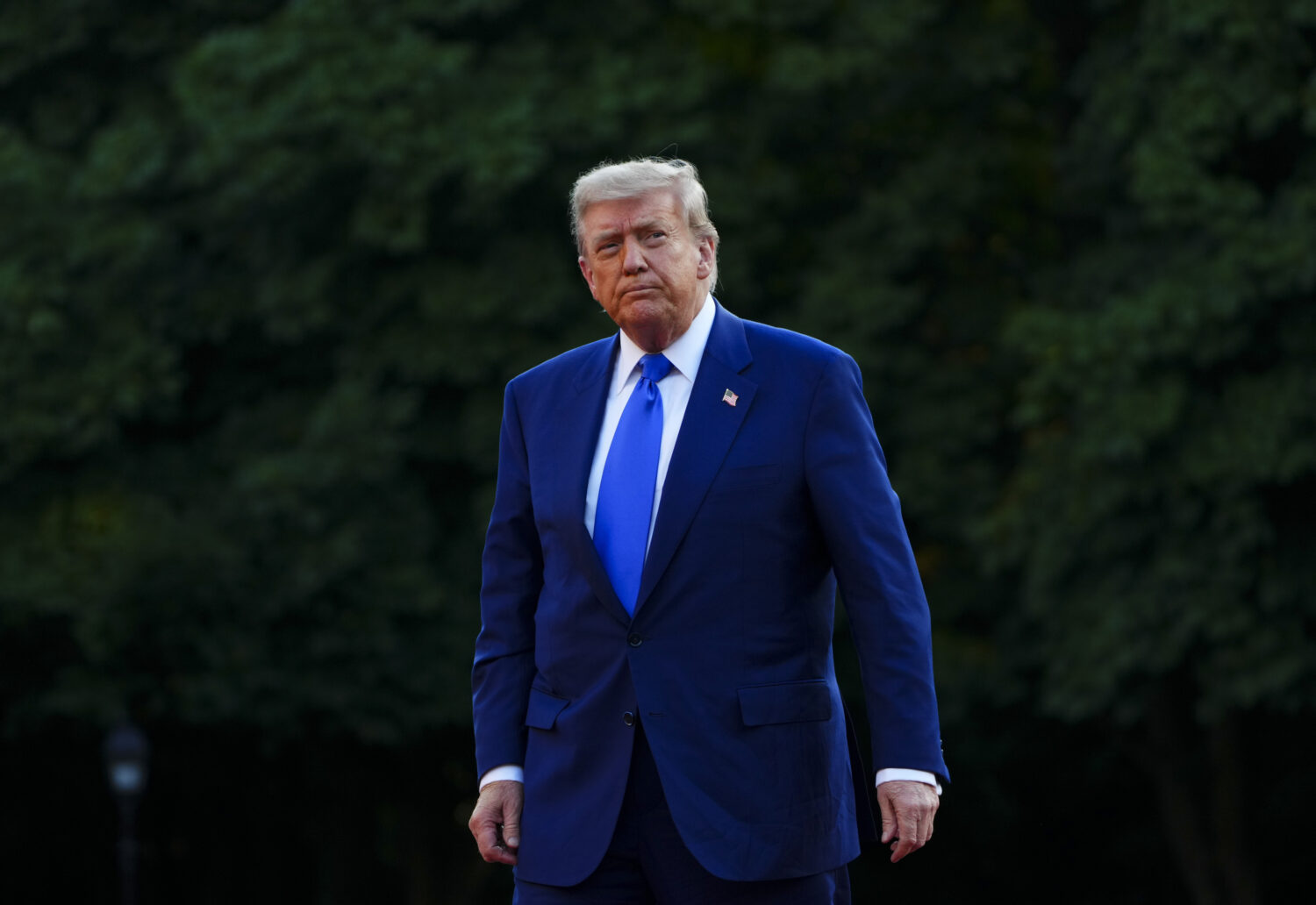 President Donald Trump arrives for a formal dinner at the Huis Ten Bosch Palace during the NATO Sum...