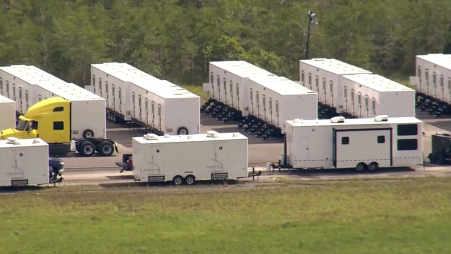 This image grab from video shows activity at an immigration detention facility dubbed “Alligator ...