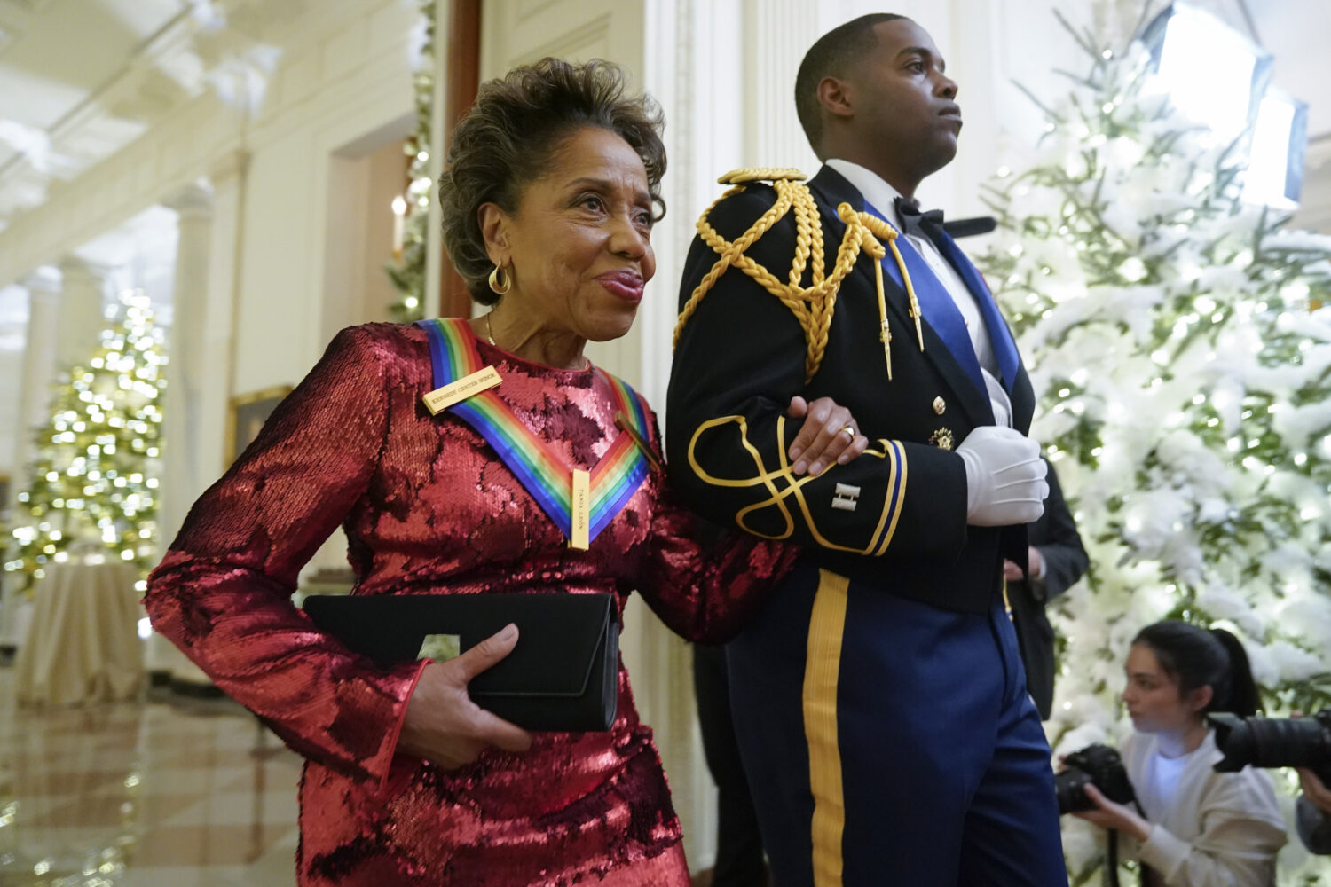 FILE - Composer and conductor Tania León arrives to attend the Kennedy Center honorees reception a...