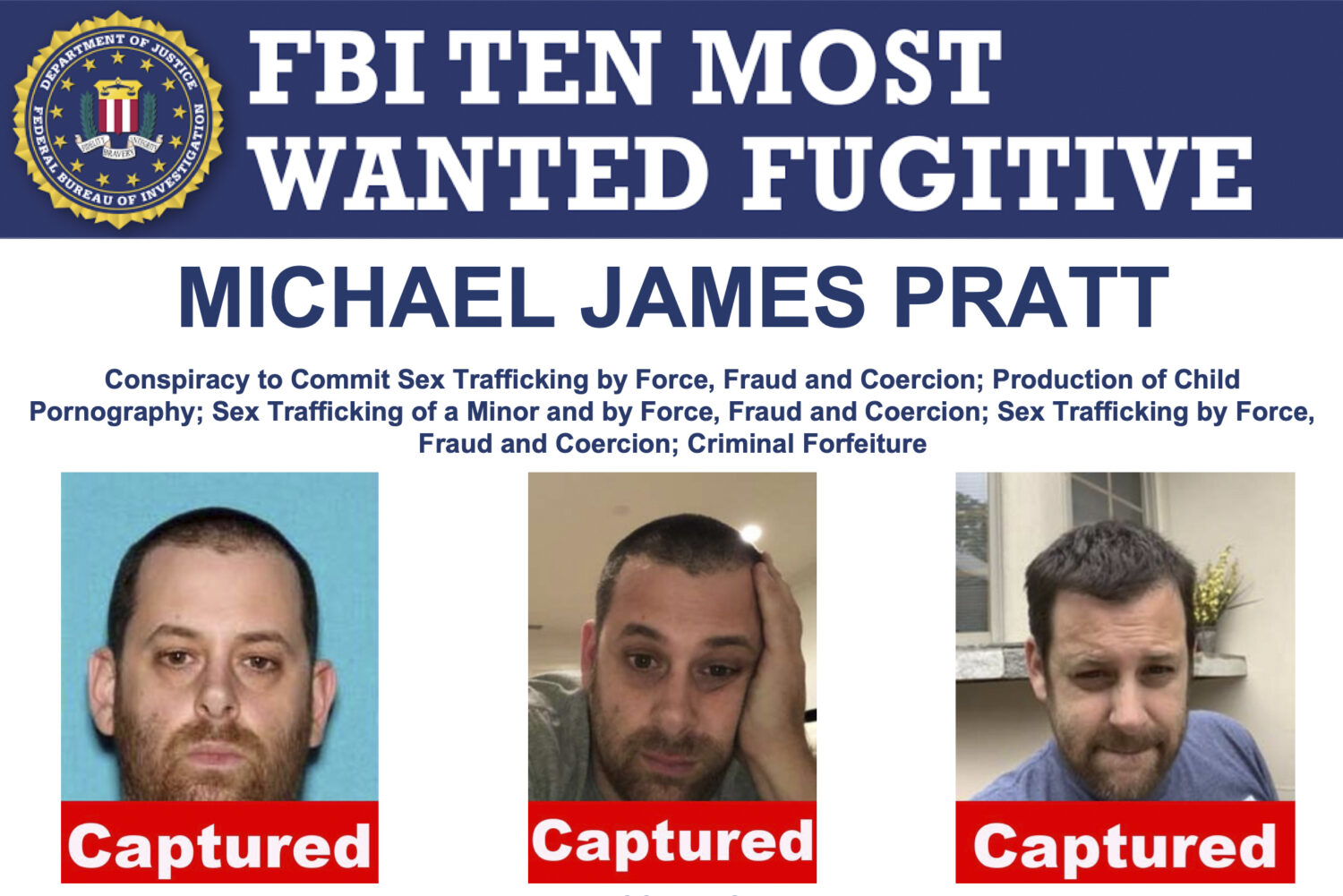 FILE - This image made available by the U.S. Federal Bureau of Investigation shows three photos of ...