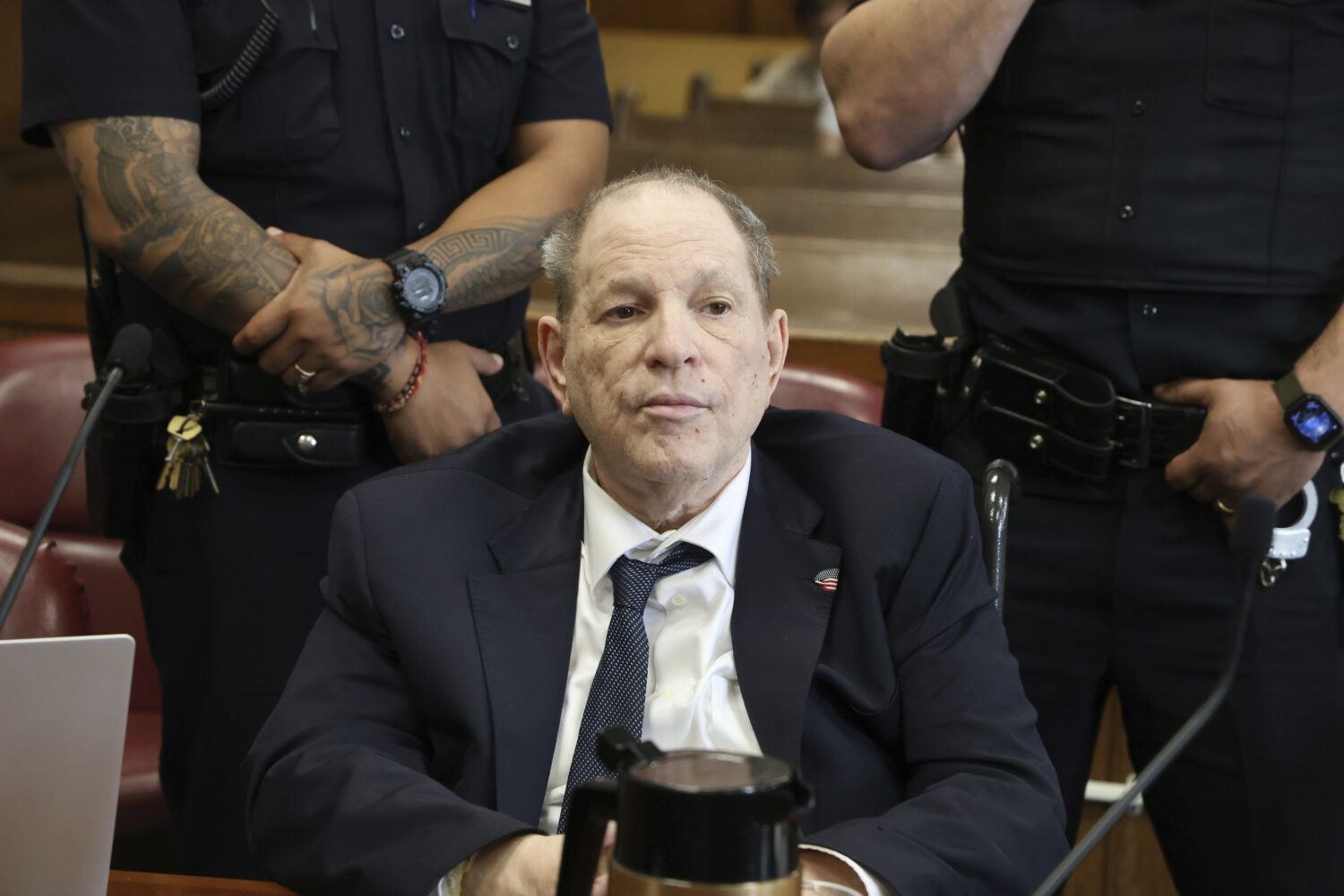 Harvey Weinstein appears in state court in Manhattan for his retrial on Friday, May 30, 2025 in New...