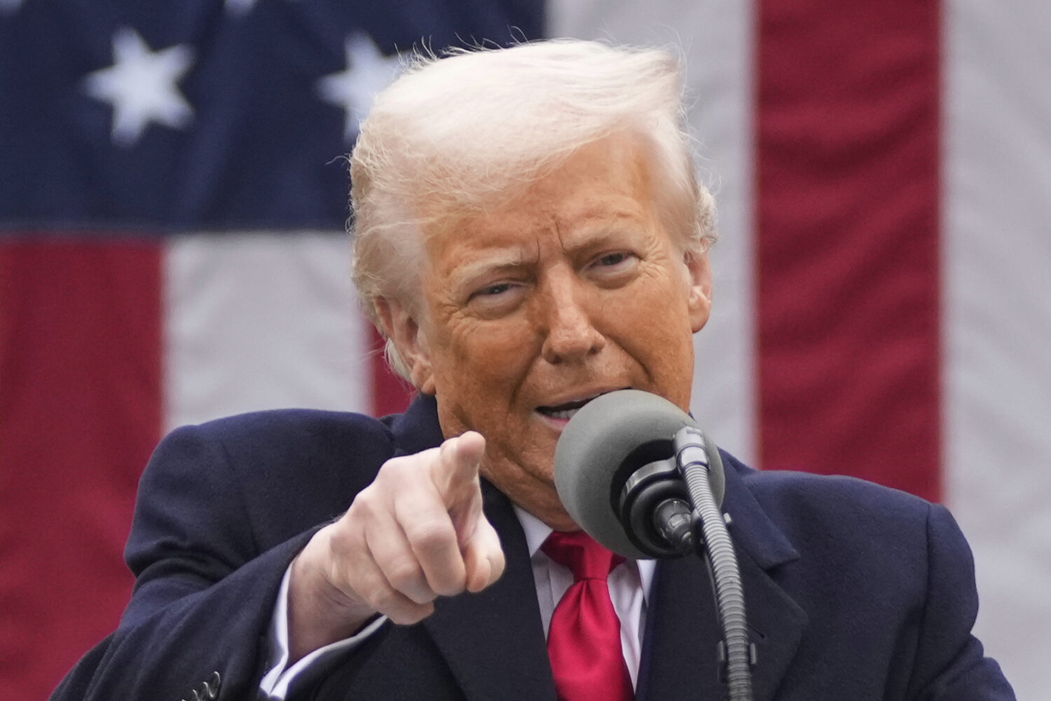 FILE - President Donald Trump speaks during an event to announce new tariffs in the Rose Garden at ...