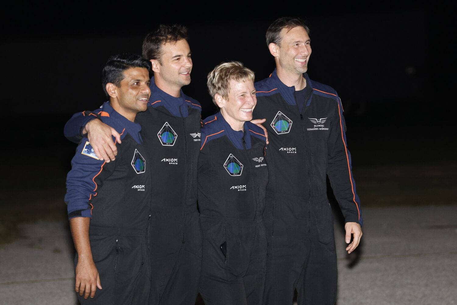 SpaceX Falcon 9 crew, Shubhanshu Shukla of the Indian Space Research Organization, from left, Tibor...