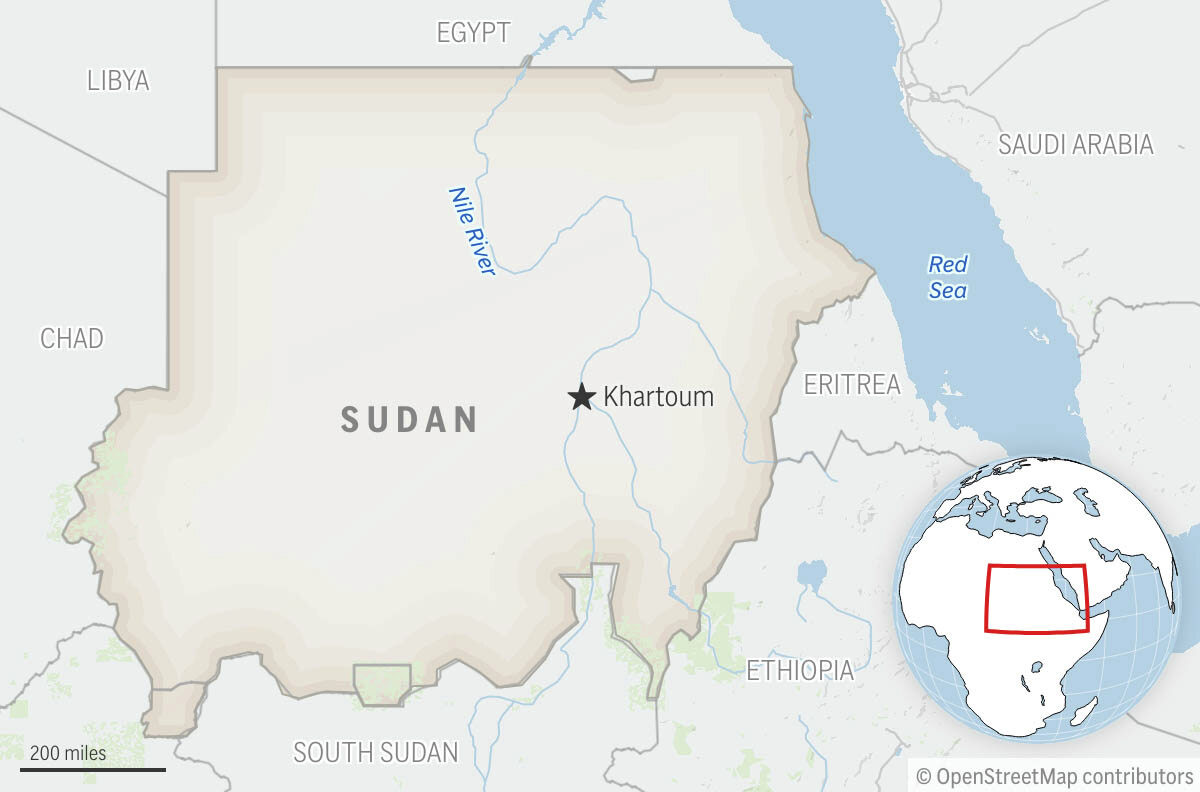 This is a locator map for Sudan with its capital, Khartoum. (AP Photo)Credit: ASSOCIATED PRESS...