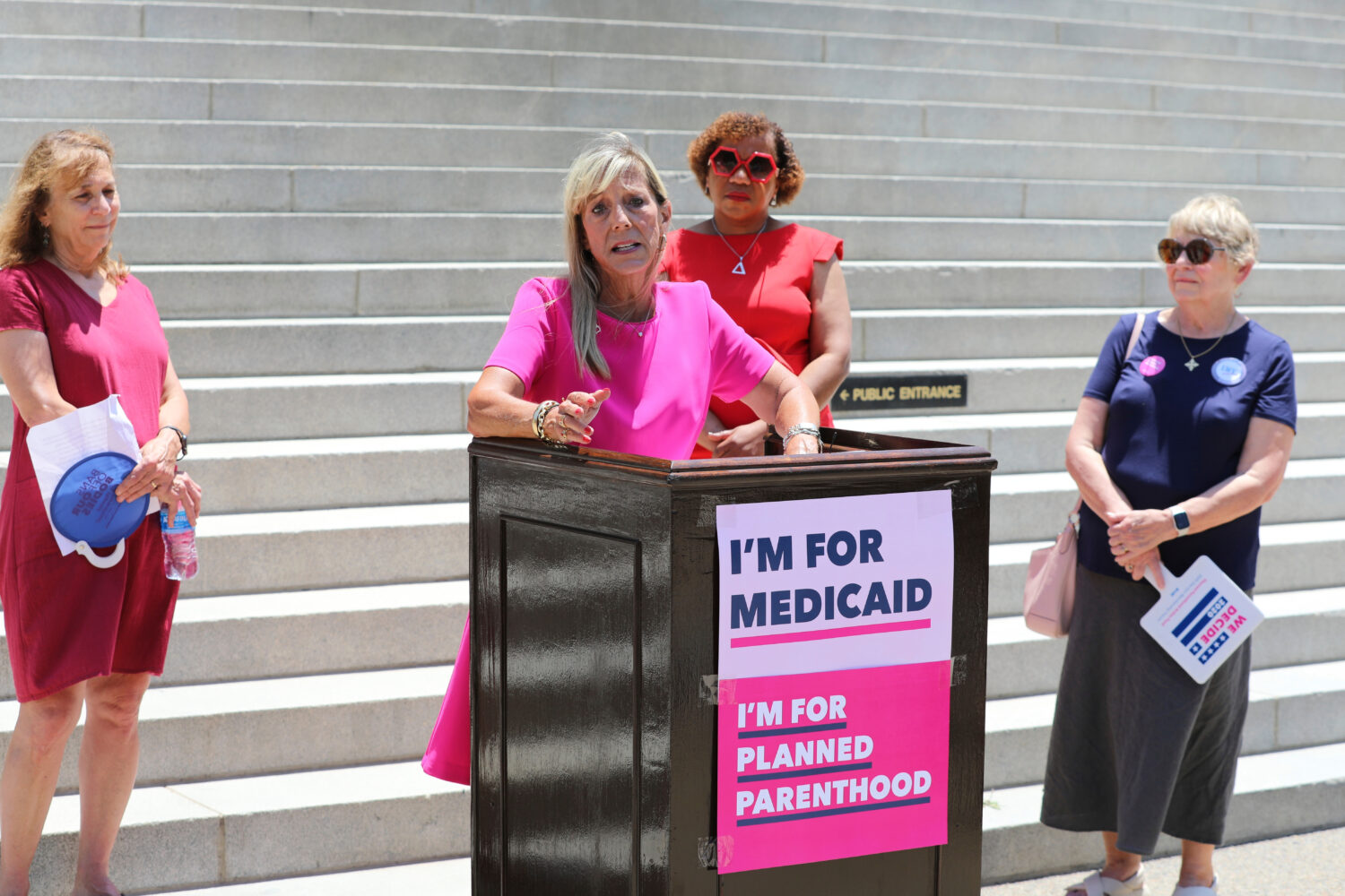 Planned Parenthood South Carolina spokesperson Vicki Ringer speaks at a news conference about the U...