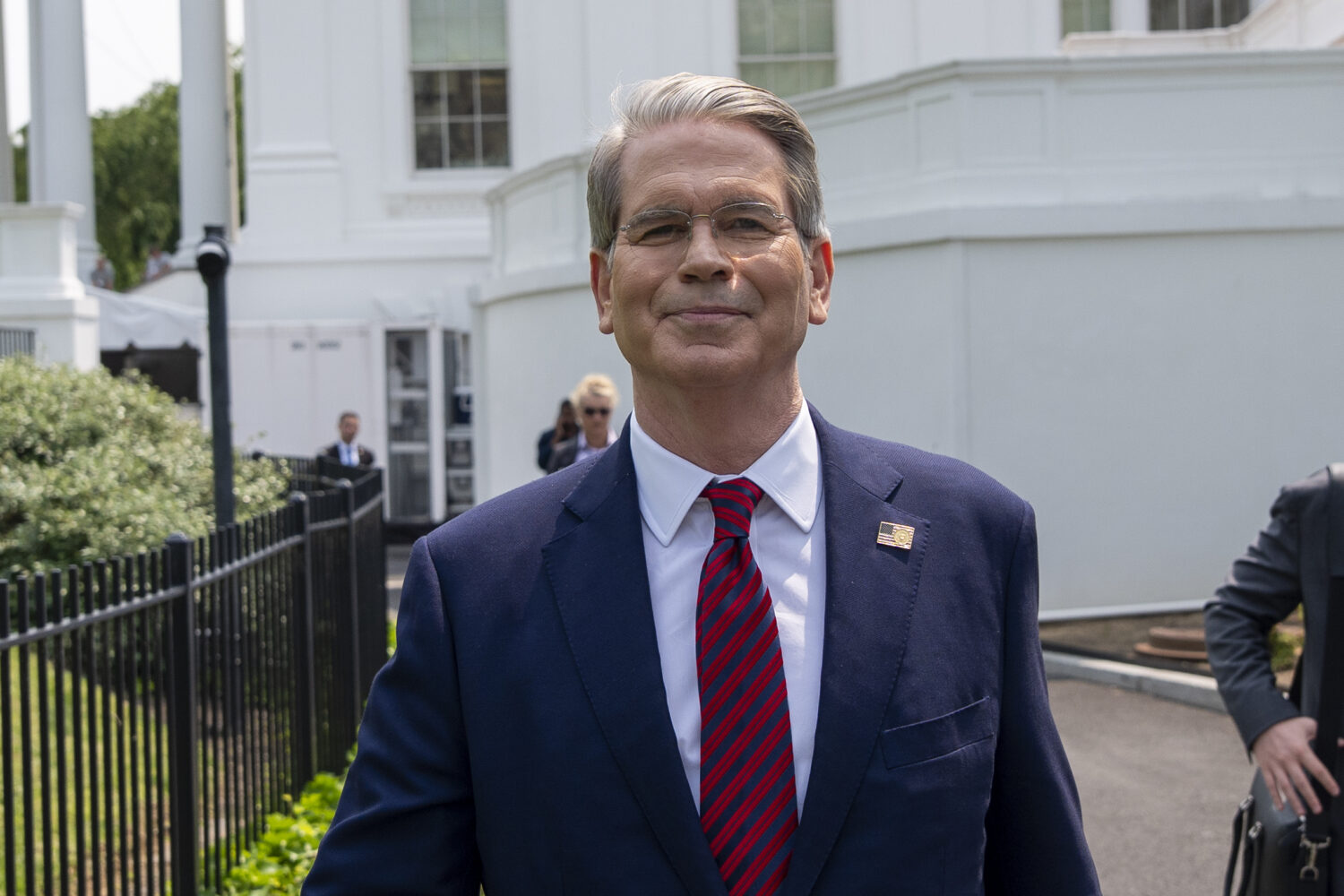 Treasury Secretary Scott Bessent walks at the White House, Tuesday, June 3, 2025, in Washington. (A...