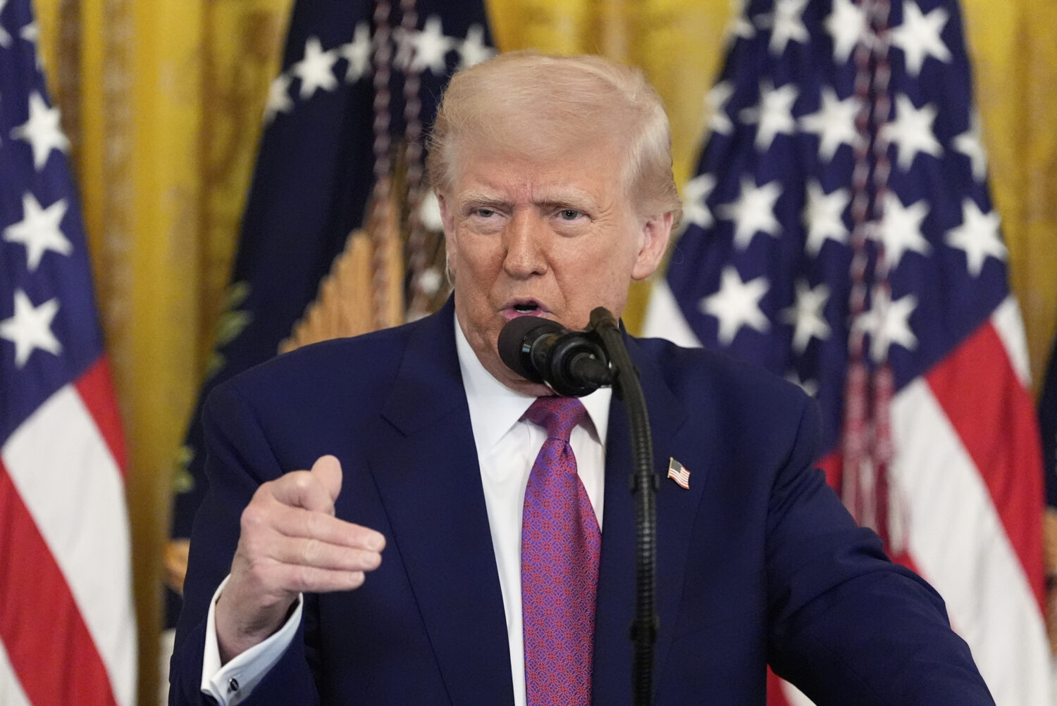 President Donald Trump speaks during an event to sign a bill blocking California's rule banning the...