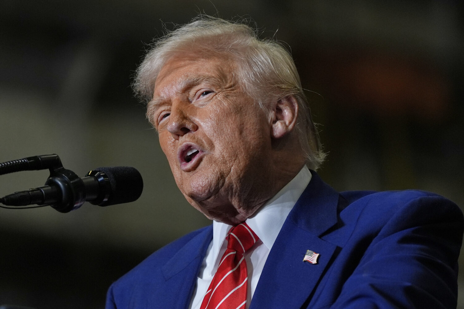 President Donald Trump speaks at U.S. Steel Corporation's Mon Valley Works-Irvin plant, Friday, May...