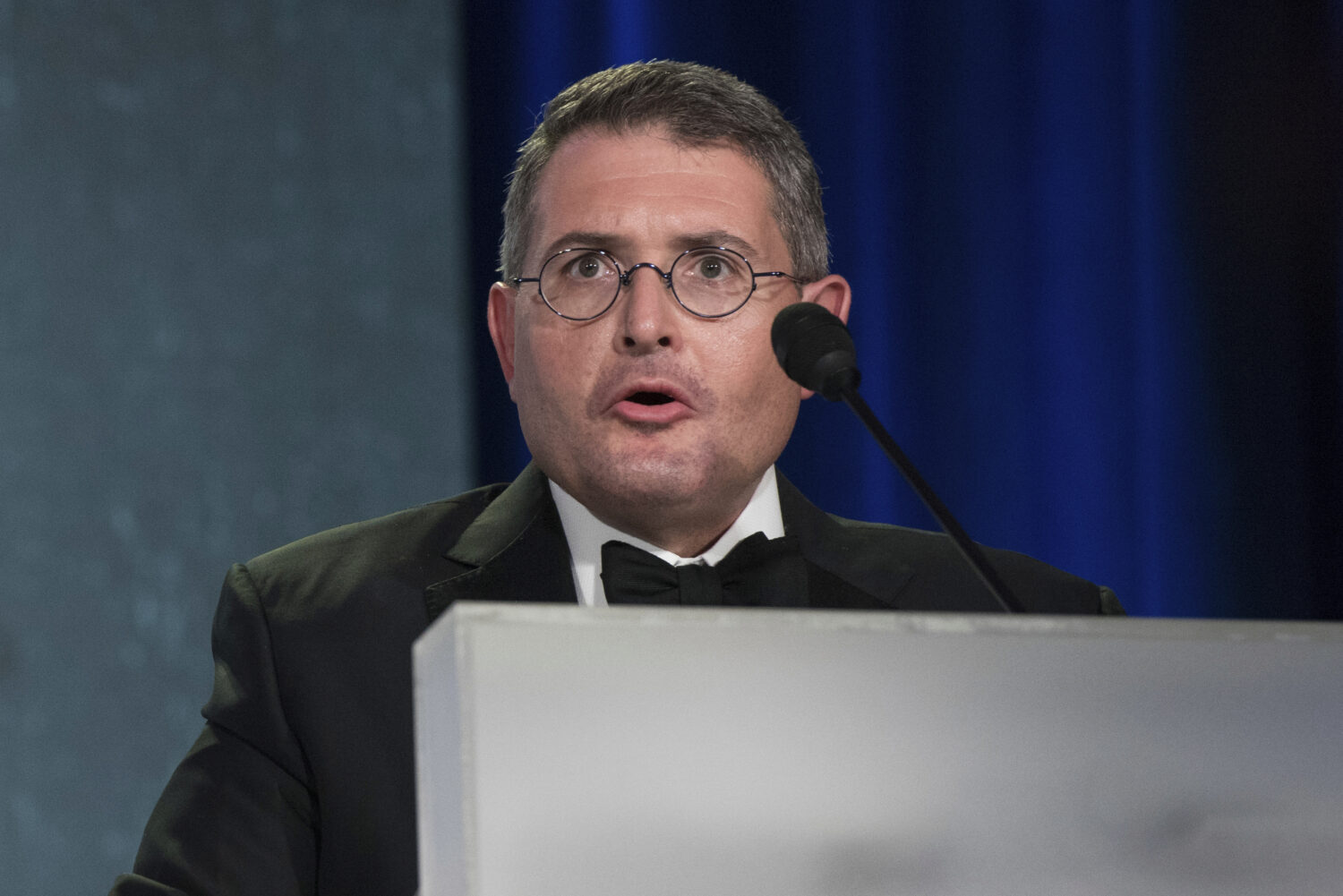 FILE - Leonard Leo speaks at the National Lawyers Convention in Washington, Nov. 16, 2017. (AP Phot...