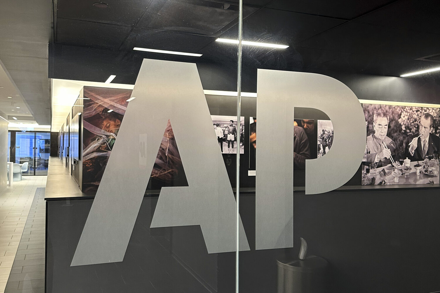 FILE - The Associated Press logo is displayed at the news organization's world headquarters in New ...