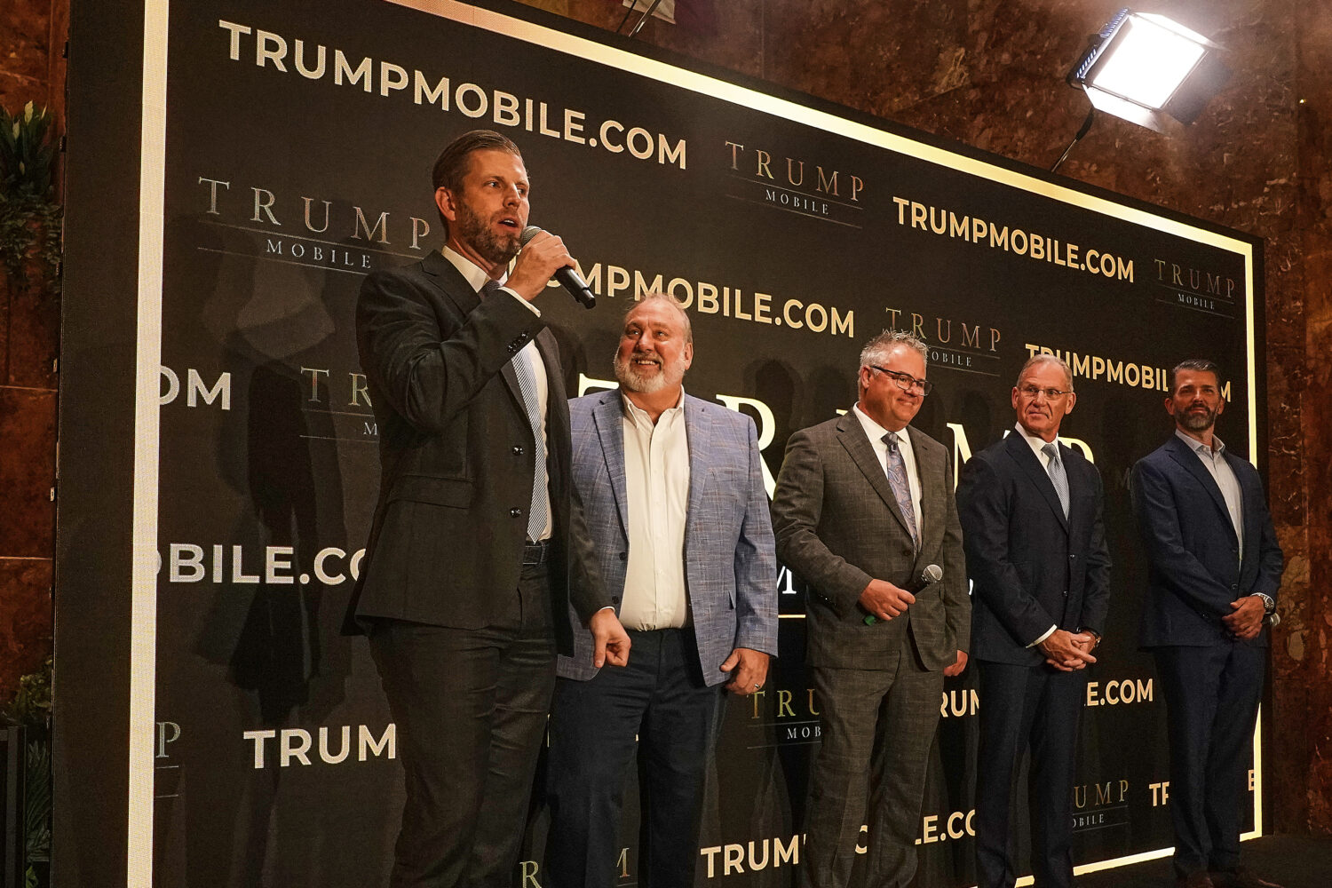 Eric Trump, Don Hendrickson, Eric Thomas, Patrick O'Brien and Donald Trump Jr., left to right, part...
