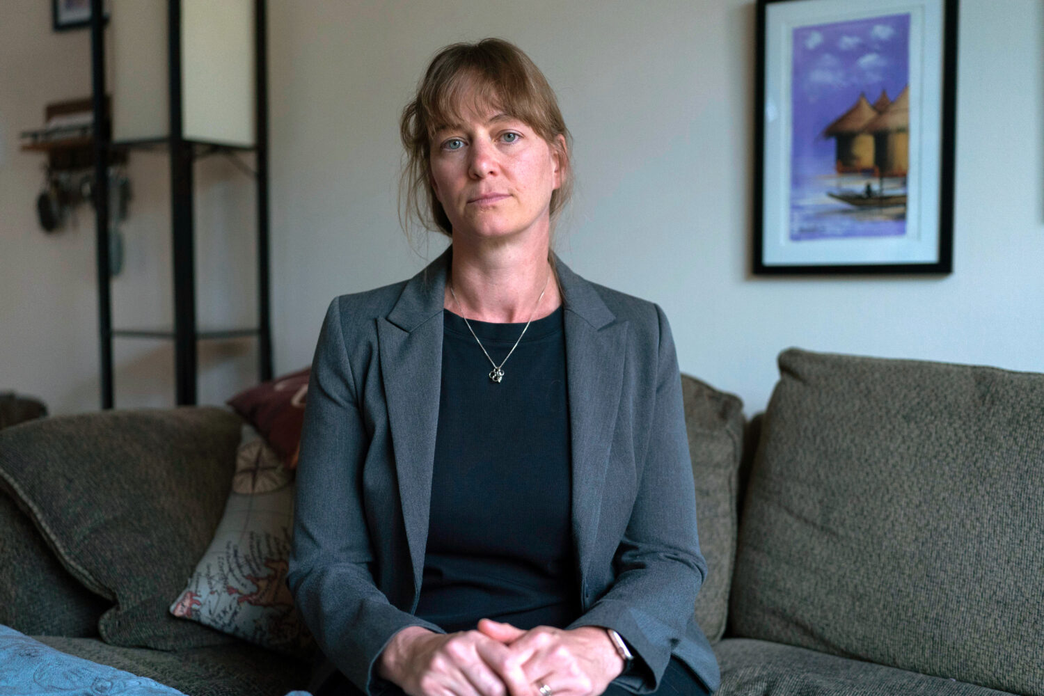 Jenna Norton ,who works as a researcher at the NIH, poses for a photograph during an interview with...