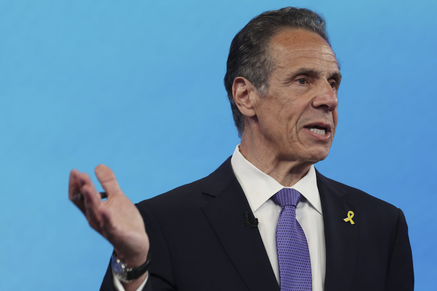FILE- Democratic mayoral candidate Andrew Cuomo speaks during a Democratic mayoral primary debate, ...
