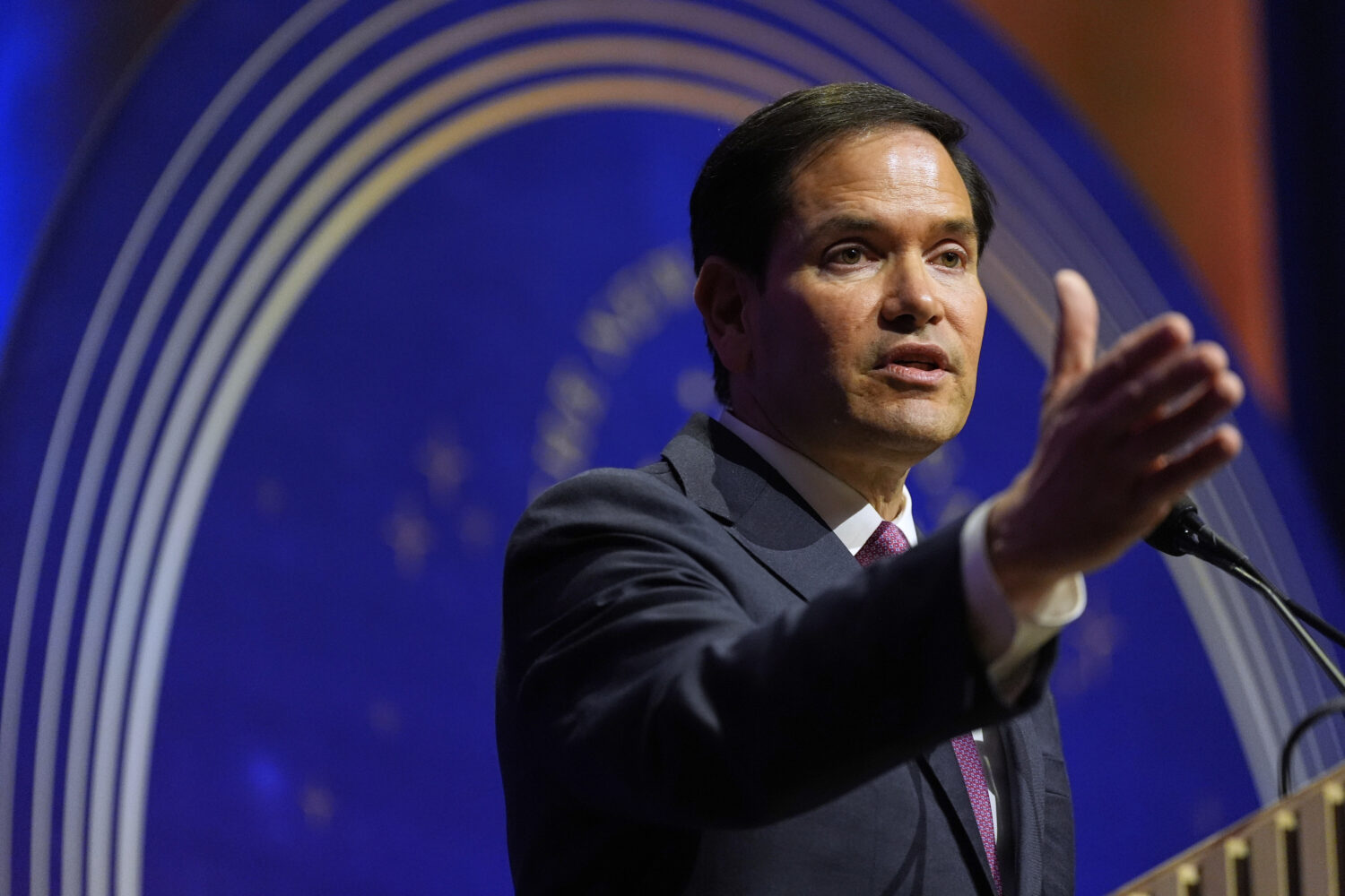 Secretary of State Marco Rubio speaks at the American Compass's The New World Gala in Washington, T...