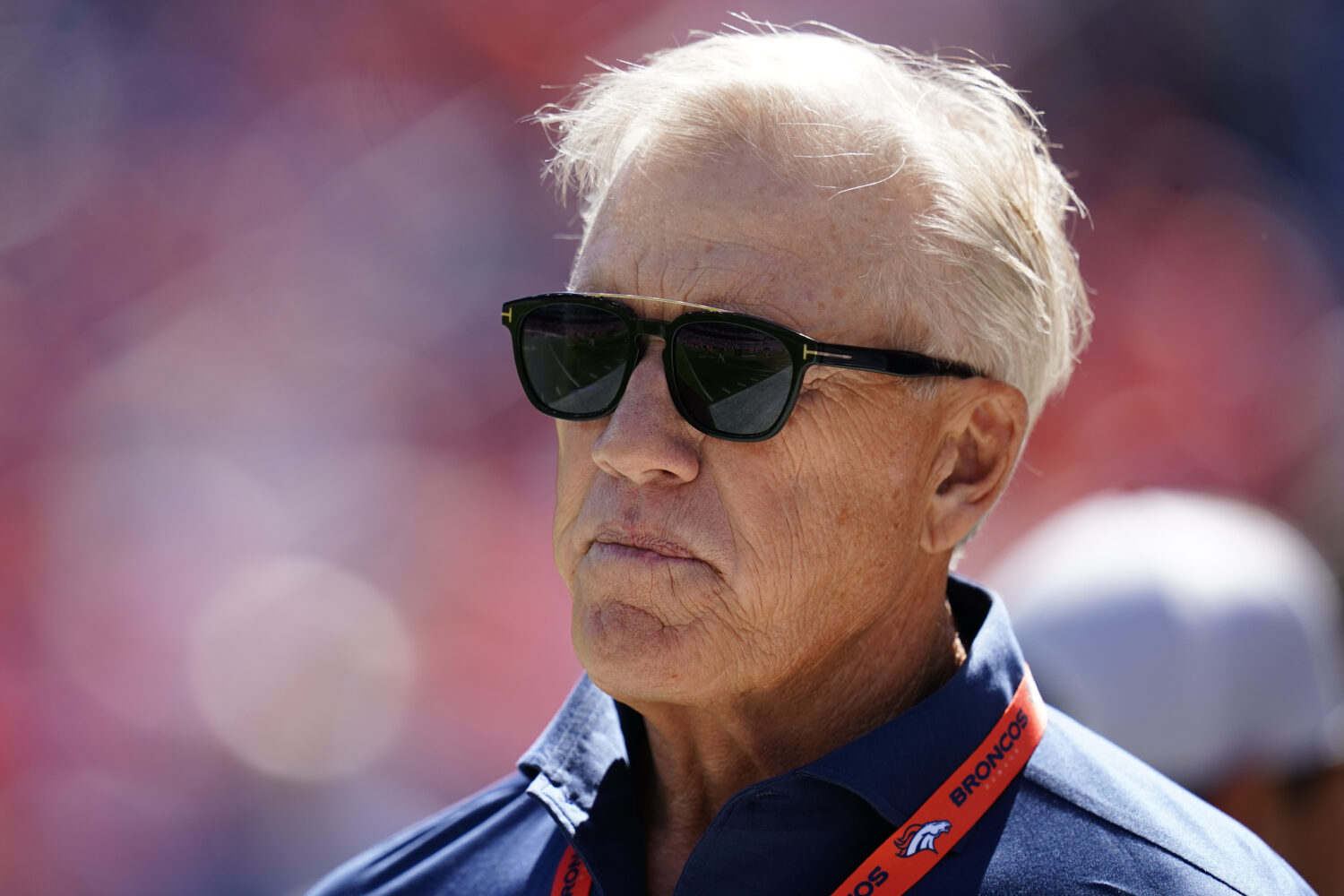FILE - Denver Broncos consultant John Elway looks on against the Houston Texans during an NFL footb...
