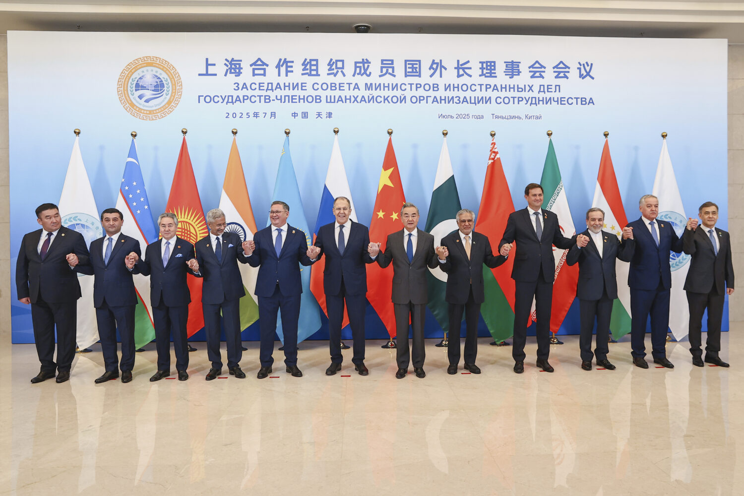 In this photo released by Russian Foreign Ministry Press Service on Tuesday, July 15, 2025, Russian...