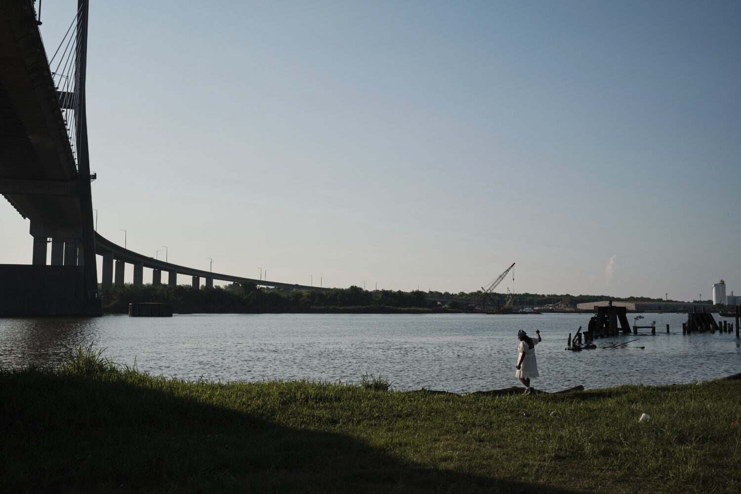 Cherrelle Jefferson Smith, a descendent of enslaved Africans from the ship the Clotilda, stands by ...