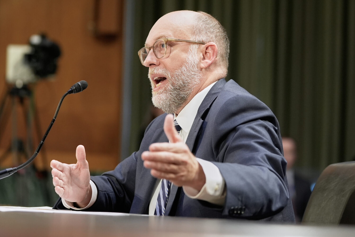 Office of Management and Budget director Russell Vought testifies during a Senate Appropriations Co...