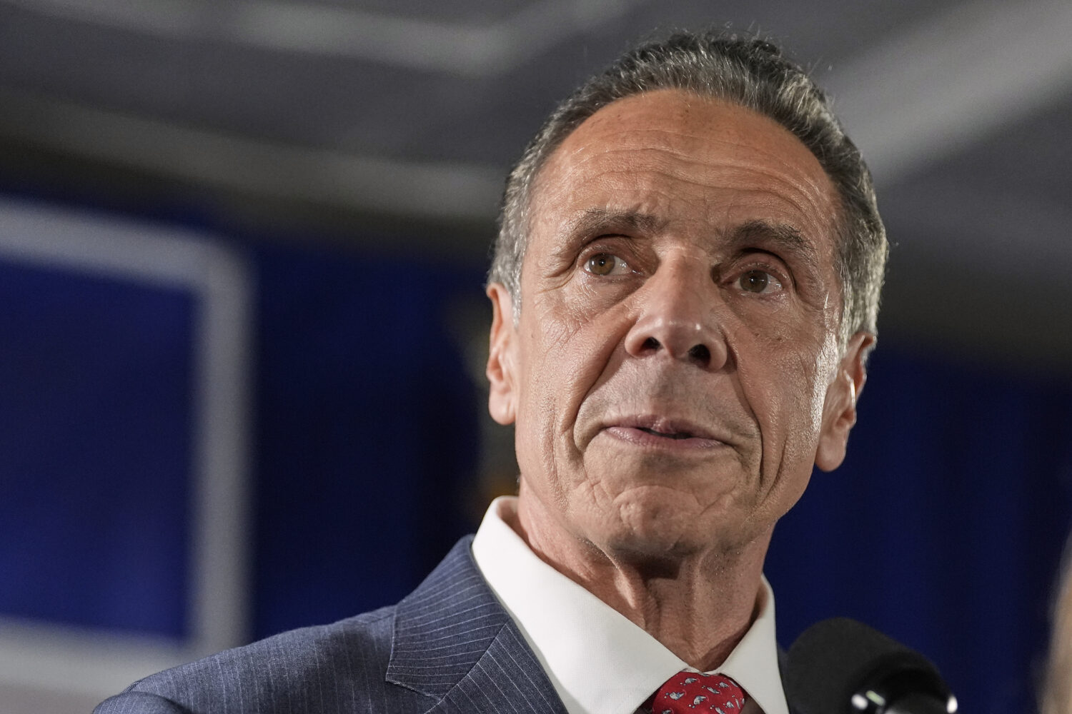 Mayoral candidate Andrew Cuomo speaks to supporters during a Democratic primary watch party, Tuesda...