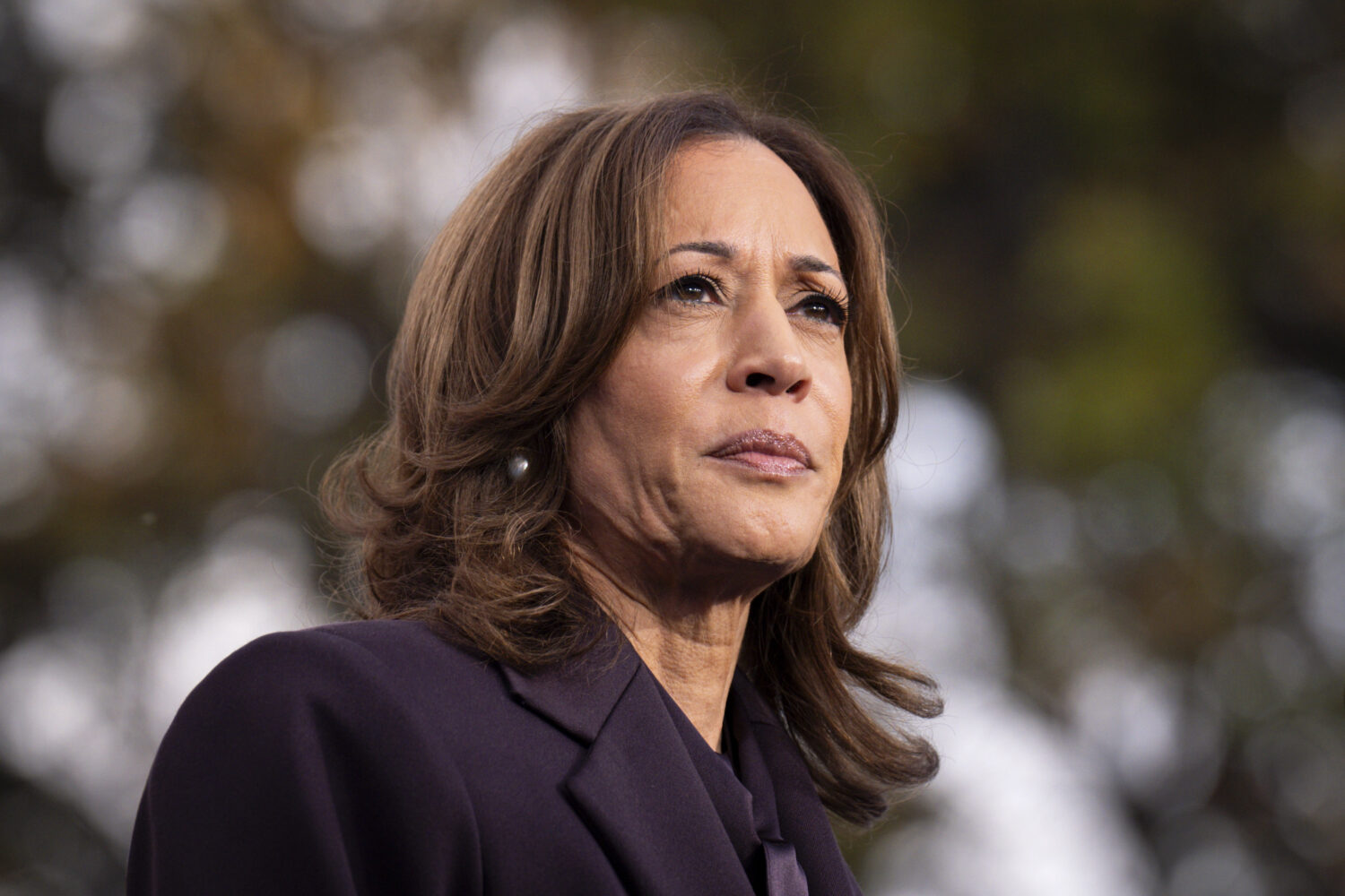 FILE - Democratic presidential nominee Vice President Kamala Harris speaks in Washington, Nov. 6, 2...