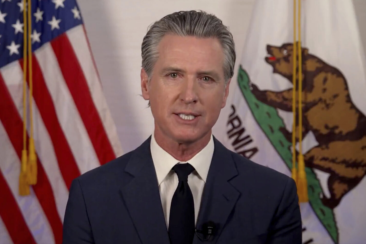 Gov. Gavin Newsom speaks during an address on Tuesday, June 10, 2025. (Office of California Governo...